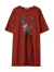 美特斯邦威短袖T恤女夏装休闲潮流前开叉图案针织短袖T恤 南美红 S:155/80A