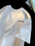 佐尚鸟短袖T恤男2023夏季新款美式复古ins字母宽松短袖男T恤潮流上衣 可乐白色 3XL-建议150-165斤左右