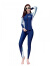 赫菲索斯（HEPHSORON）2024春夏新款女士游泳衣 分体平角长袖长裤潜水服冲浪服 遮肚显瘦 蓝色 M