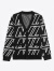 GXG男装 商场同款 黑色微廓满印提花毛衣针织开衫外套GEX13014053 黑色 175/L