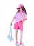 迪士尼（Disney）女童夏季套装短袖POLO衫韩版中大童学院风女孩运动短裤儿童两件套 粉色 套装【无包】 130