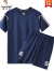 啄木鸟（TUCANO）运动套装男士休闲夏季薄款含冰丝短袖短裤两件套速干跑步运动服 2305深蓝色 M