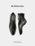 bosssunwen男鞋舒适商务休闲皮鞋时尚系带商务皮鞋男士正装德比婚鞋 黑色 42码(260)