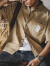 依郎酷美式工装衬衫男短袖夏季ins潮流宽松大码半袖衬衣休闲上衣外套男 杏色 XL（体重155-175斤）