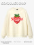 清迎高品质美式圆领重磅卫衣女外套秋冬新款休闲字母草莓印花宽松上衣 白色 M(105-125斤)