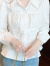 LANWEIFEILEI女士衬衫春秋2024年新款春季弹力收腰设计感小众气质衬衣上衣 白色 S 建议80-90斤