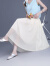慕美意（MUMEIYI） 香港高端品牌 高级垂感夏季新品半身裙女纱裙百褶a字裙时尚百搭 白色 XL