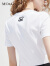 MO&Co.2023春季新品简约U领原创胶章简约短袖T恤MBC2TEET11打底 漂白色 XS/155