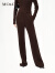 MO&Co.2023冬新品厚实磨毛德绒高腰运动裤长裤休闲裤MBC4PAT016 棕褐色 S