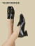 意尔康乐福鞋女2024夏季新款厚底英伦复古小皮鞋透气黑色法式复古单鞋女 黑色 38