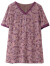 木棉林（mumianlin）胖妈妈洋气显瘦大码印花上衣 夏季宽松遮肚休闲短袖t恤中老年衬衣 紫色 XL(建议120-140斤)