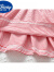 迪士尼（Disney）宝宝连衣裙夏季薄款女童t恤婴儿条纹洋气弹力3儿童纯棉短袖公主裙 粉红色 100码建议身高81-90cm2-3岁