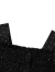 lagogo拉谷谷夏季新款泡泡袖方领法式衬衣短袖温柔气质上衣女全棉 黑色(W1) 160/M/38