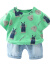 奥特曼品牌儿童服饰夏满印小熊圆领T恤衫1岁儿童夏装2-4岁男童套装童装 绿色 80cm