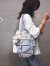 酷奇袋鼠（KUQIDAISHU）大容量帆布包包女2023新款可爱日系单肩大包百搭学生上课斜挎书包 蓝色 单包无挂件