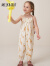 Milkbarn夏季婴儿衣服 6月-3岁新生儿连体衣女宝宝吊带背心长裤 长颈鹿 100cm(2-3y)
