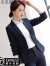 名流都会职业装女装套装长袖小西装女士正装工作西服面试 蓝色西装+裤子（两粒扣） XL（110-120斤）