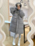 艾柔丹羽绒服女士冬季新款女装中长款韩版宽松显瘦连帽加厚白鸭绒外套 米白色 M(建议120-155斤)