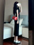 拉夏贝尔（La Chapelle）法式黑色修身连衣裙子女装2024年新款夏季感气质收腰长裙 S(95斤以下拍)