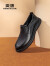 奥康（Aokang）官方男鞋 新款简约套脚商务休闲鞋舒适透气乐福鞋 黑色 38