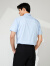 海澜之家（HLA）短袖衬衫男夏纯色竖条纹正装商务衬衣男 浅蓝条纹24 175/96A(41)推荐74-80kg