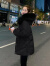 皮尔卡丹白鸭绒短款羽绒服女2024冬季新款高端时尚宽松加厚淑女小个子外套 黑色 带黑色毛领 S85-105斤左右