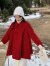 BMOI新年红高端双面羊绒大衣女小个子斗篷2023秋冬新款毛呢子加厚外套 红色 S 80-120斤