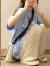 MZPLOI初中生夏装运动套装2023新款少女时尚休闲短袖T恤高中学生两 浅蓝色上衣(棉/单件) S