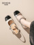 戈美其法式玛丽珍女鞋2024年夏季新款仙女风拼色魔术贴小香风包头凉鞋女 银黑色 39