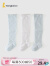 童泰（TONGTAI）婴儿长筒袜男女宝宝袜子儿童提花网眼花边无骨宽口袜3双装 蓝色 6个月