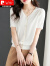 皮尔卡丹2024年夏季新款短袖t恤女薄款冰丝小香风针织衫体恤减龄小衫上衣 白色 M 90-105斤