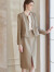 ROEYSHOUSE罗衣知性职业修身套装女秋装新款纯色外套半身裙两件套09338 黄棕色 S