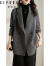 歌珀莱品牌女装羊毛大衣2023秋季新款小个子气质通勤外套女潮 小黑白格 S（90-110斤）