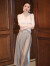 三彩名莎 S.C. MINSHA2024夏装搭配一整套时尚新款感连衣裙子气质半身长裙两件套装 白色上衣+半身裙[套装] S