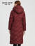 皮尔卡丹女装冬季新款连帽撞色中长款羽绒服P1489Y1411T0 酒红色 36A(165/84A)
