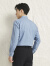 雅戈尔长袖衬衫男格纹免烫衬衫含羊毛TR混纺面料手感舒适商场同款 蓝色 39