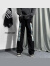 诺盖拉（NCOVERLA）欧美高街vibe裤子男感设计感白色贴布拼接牛仔裤宽松直筒长裤 白色 S
