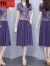怡慕夕高档高级感雪纺连衣裙夏季年新款长款长裙显瘦显高中年气质遮肚子 紫色 M