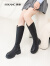奥康（Aokang）官方女鞋 2023冬季新款女士百搭骑士靴时尚舒适女靴 黑色 36