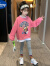 迪士尼女童拼接卫衣儿童时髦韩版宽松上衣女孩打底衫长袖长款T恤假两件 大力水手套装 粉色 110码建议身高100CM3-10岁