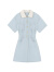 VEGA CHANG法式茶歇连衣裙女夏季高级感气质小个子显瘦赫本风短裙子 baby蓝（短款） S