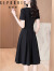 歌珀莱定制女装气质连衣裙夏季2024新款显瘦高级感大码法式茶歇复古裙子 黑色 XL建议115-125斤