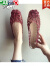 卡帝乐鳄鱼（CARTELO）时尚2023春夏季新款女鞋子大码网状镂空方头包头平跟平底凉鞋 酒红色 37