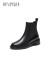 真美诗（Joy&peace）冬季新款英伦切尔西靴粗跟短靴J1609DD3 黑色 34