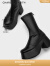 CHARLES&KEITH时尚弹力短靴瘦瘦靴女CK1-90580180 Black Box黑色 36