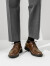 奥康（Aokang）男鞋牛皮皮鞋男士商务正装圆头系带低帮鞋子 棕色（偏大一码） 40