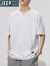 吉普（JEEP）2024新款亚麻短袖t恤男士夏季中国风棉麻衣服潮流简约中式风T恤 BN318白色 M