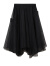 水云间不规则设计感网纱半裙新款通勤气质独特别致黑色半裙 黑色 M