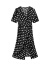 Silique丝丽2024夏季新款女玫瑰花缠绕式连衣裙气质时尚显瘦开叉女连衣裙 黑色 M