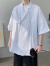 潮至（CHAOZHI）胖子大码古巴领冰丝衬衫男夏季新中式国风亚麻衬衫潮牌设计感短袖 麻黑色 M   建议80-110斤    可穿